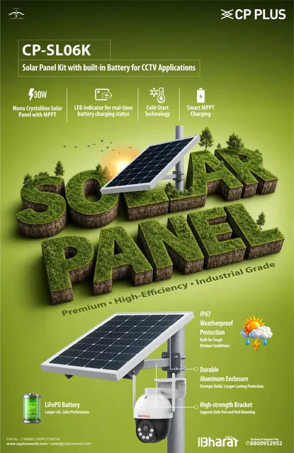 Solar panel kit for CCTV